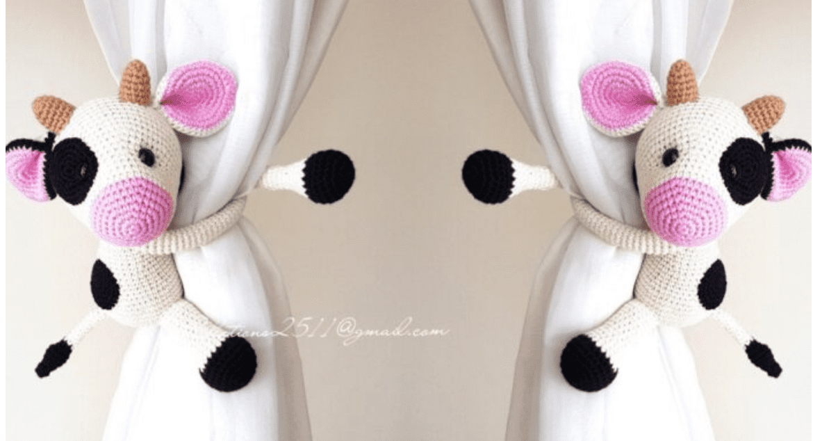 You Can Get Adorable Crocheted Cow Curtain Ties And I Need Them In My House
