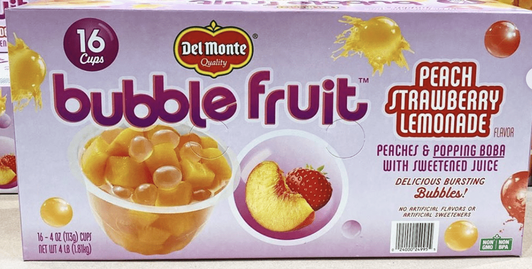 You Can Now Get Del Monte Peach Fruit Cups With Strawberry Lemonade Boba and I Am Stocking Up