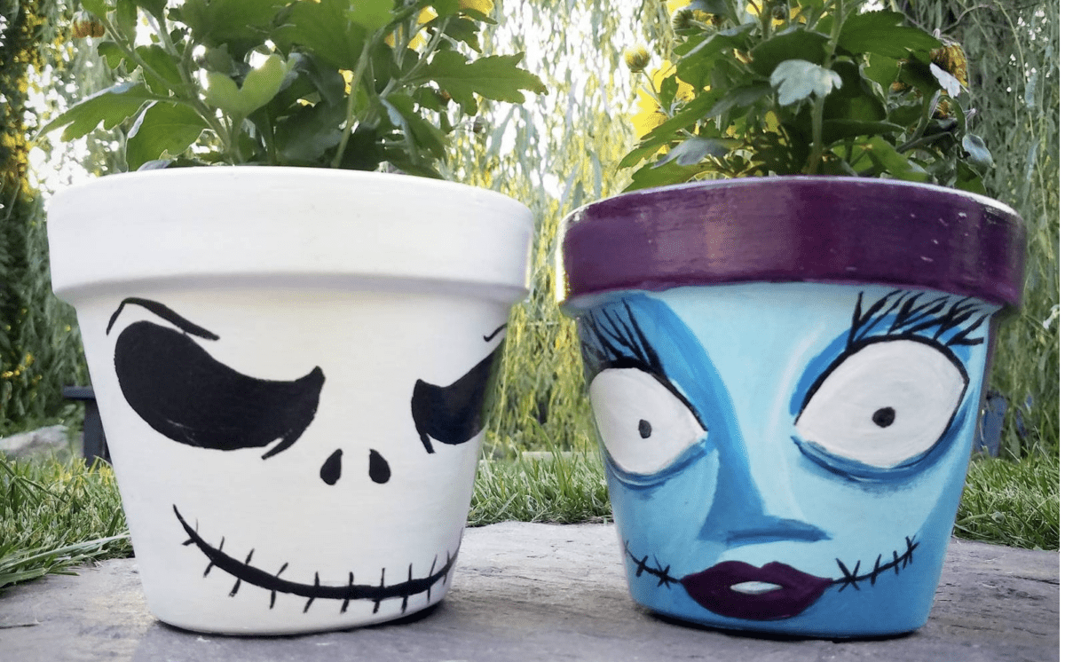 These Hand Painted Nightmare Before Christmas Flower Pots Are Simply Meant To Be Mine