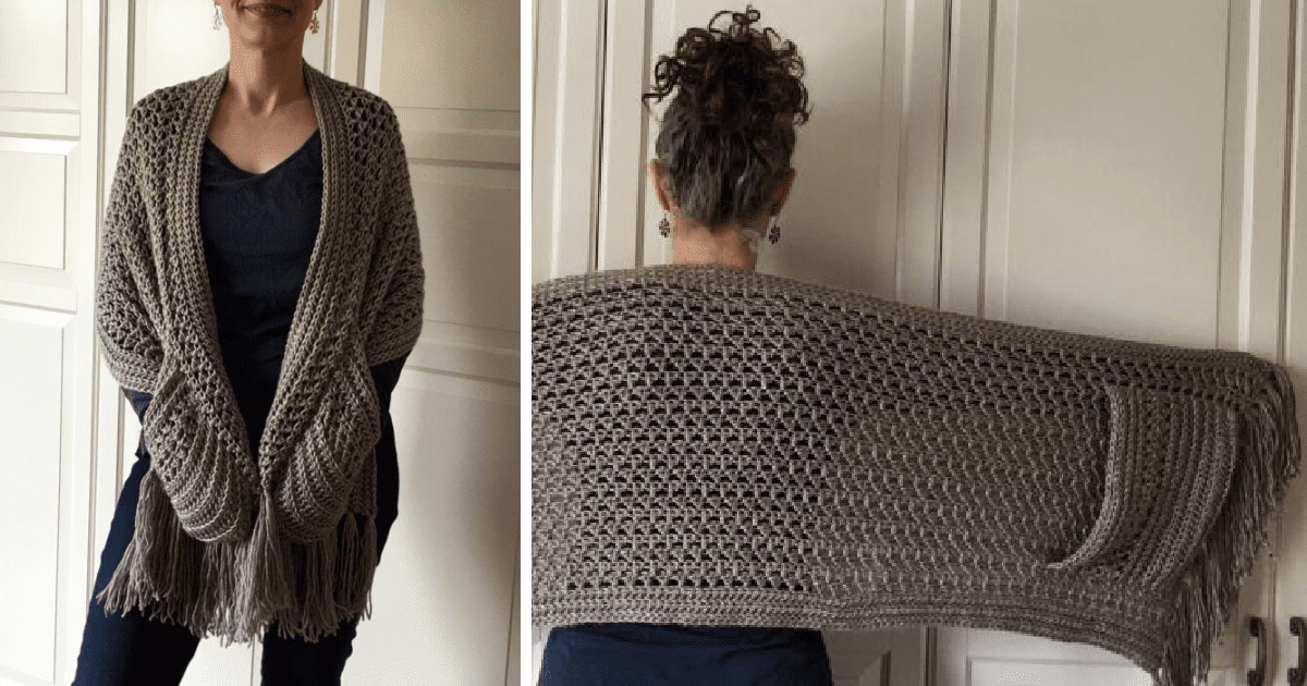 You Can Crochet This Super Cute Boho Shawl That Comes With Pockets