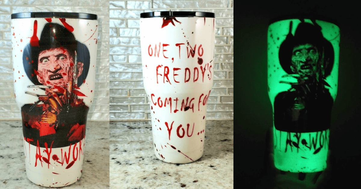 You Can Get A Freddy Krueger Tumbler That Glows in The Dark