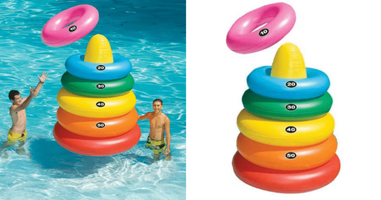 This Giant Inflatable Ring Toss Game Is Over 5 Feet Tall And It’s Perfect For Your Next Pool Party