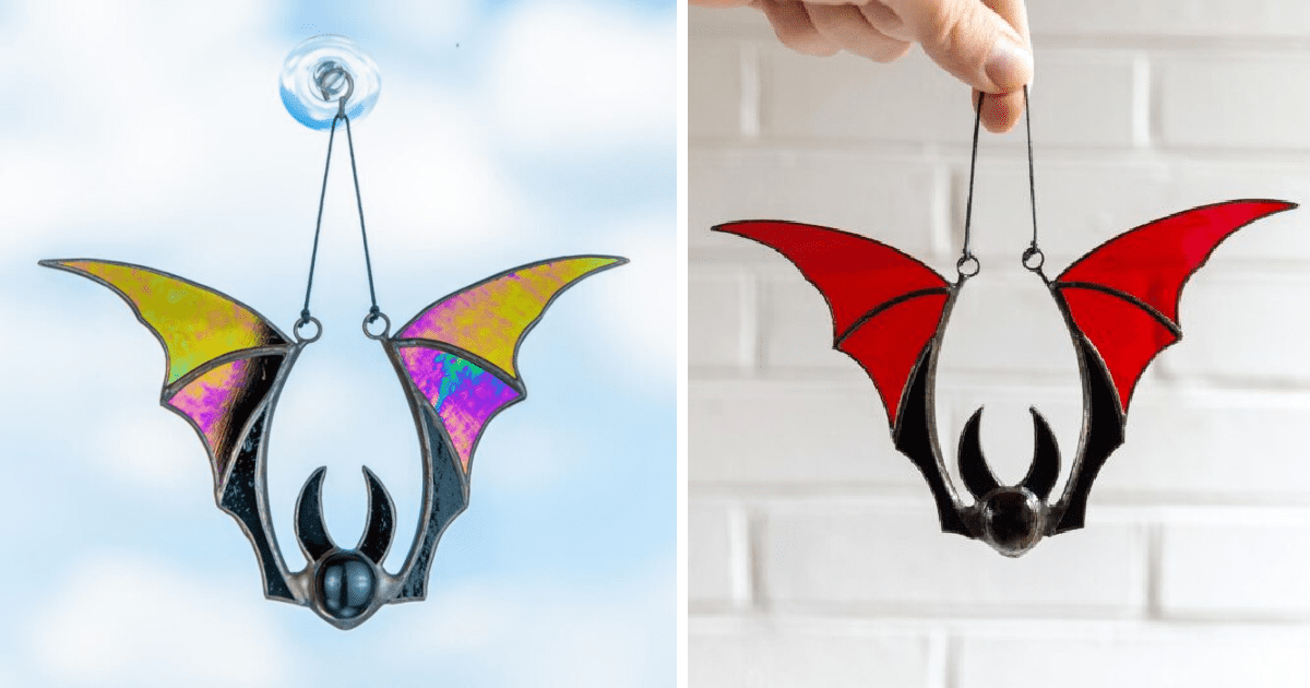 You Can Get A Stained Glass Hanging Bat And It Makes A Gorgeous Halloween Decoration