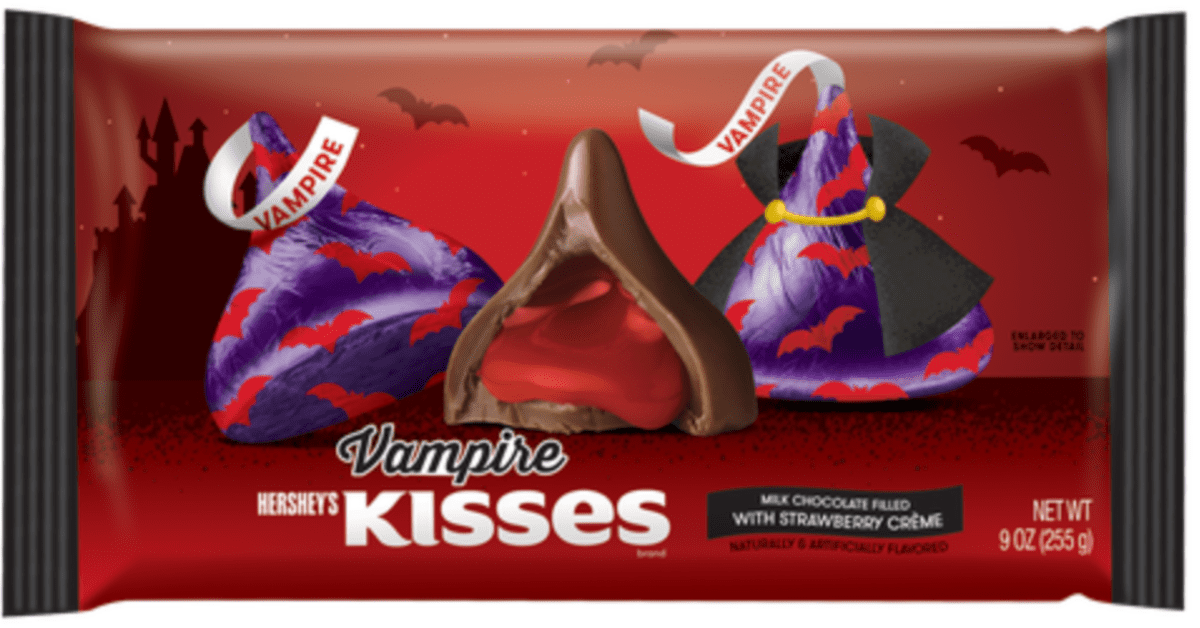 Hershey’s Has Vampire Chocolate Kisses Stuffed With Strawberry Crème Filling Just In Time For Halloween
