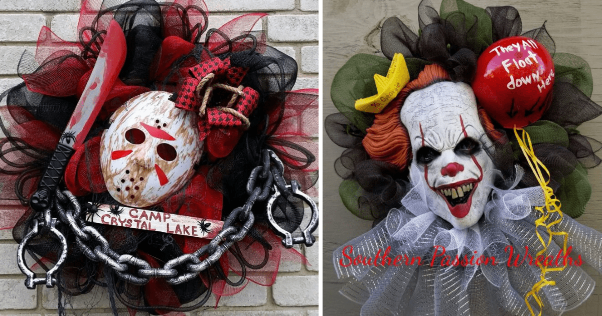 These Horror-Themed Wreaths Are The Perfect Way To Spook Up Your Home