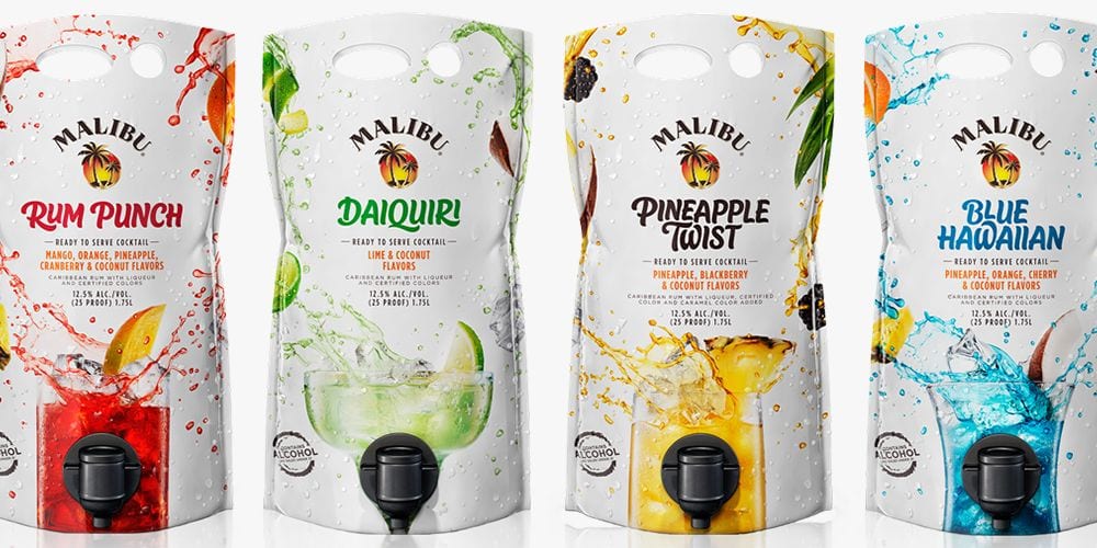 Malibu Rum Has 60-Ounce Cocktail Pouches That Are Basically Capri-Sun’s For Adults
