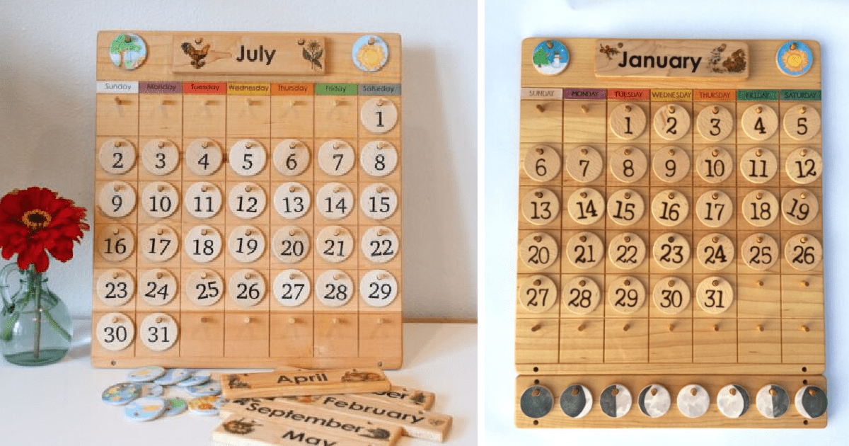This Calendar Teaches Kids The Phases Of The Moon and Weather and Every Homeschooler Needs One