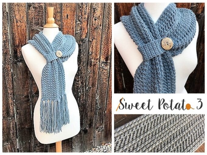 You Can Crochet A Super Cute Boho Scarf Complete With A Button