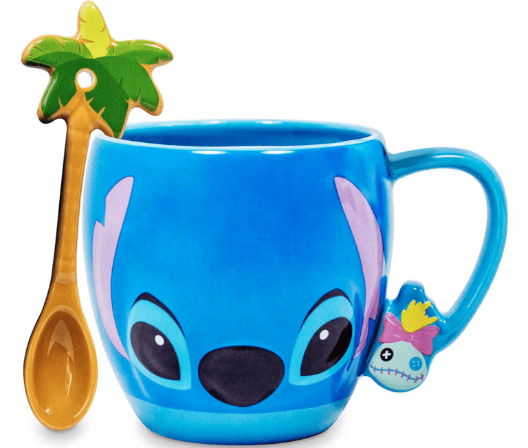 Disney Is Selling A Stitch Mug Complete With A Spoon and It Is Adorable