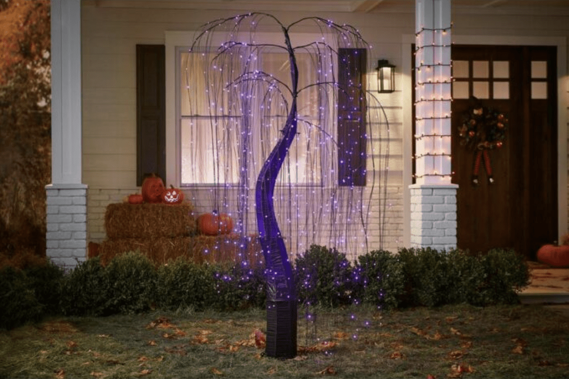 Home Depot Is Selling A 7 Foot Halloween Willow Tree That Glows Purple And I Have To Have It