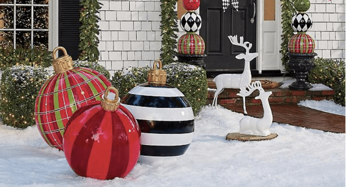 You Can Get Giant Christmas Ornaments For Your Yard To Let Your Neighbors Know Just How Festive You Truly Are