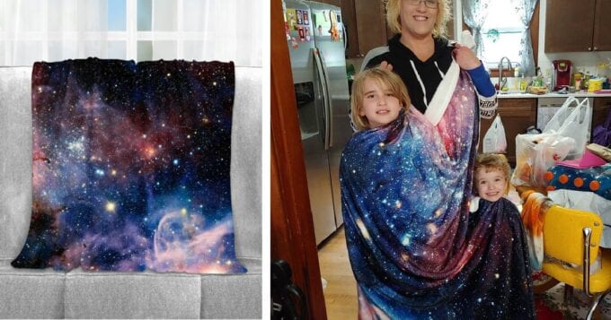 You Can Get A Large Plush Galaxy Blanket That Is Out Of This World Amazing