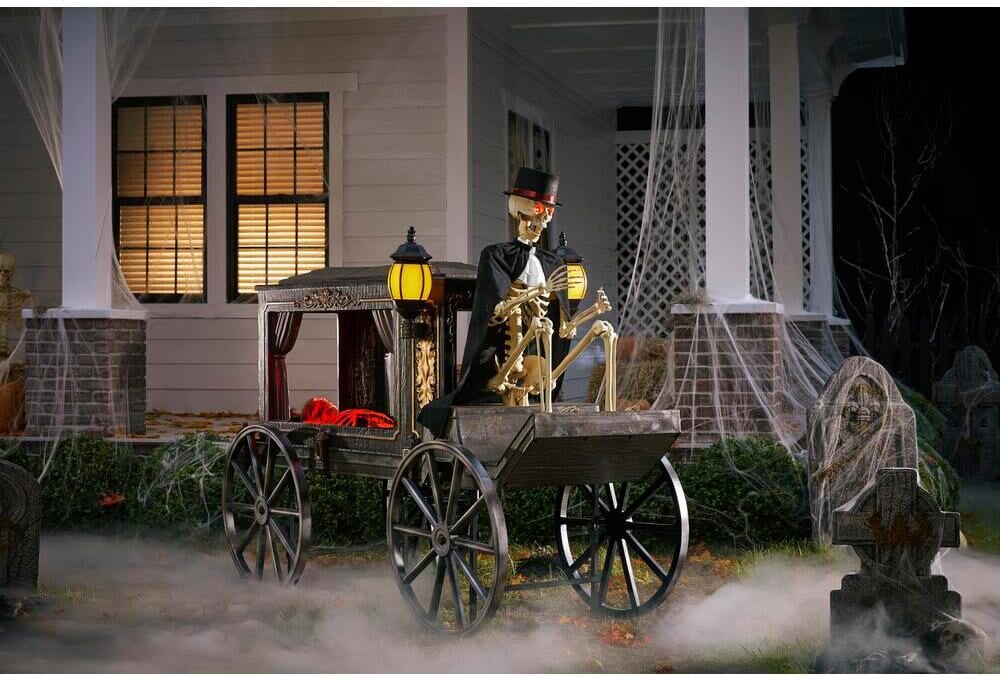 Home Depot Is Selling A Haunted Hearse Complete With A Skeleton That Talks