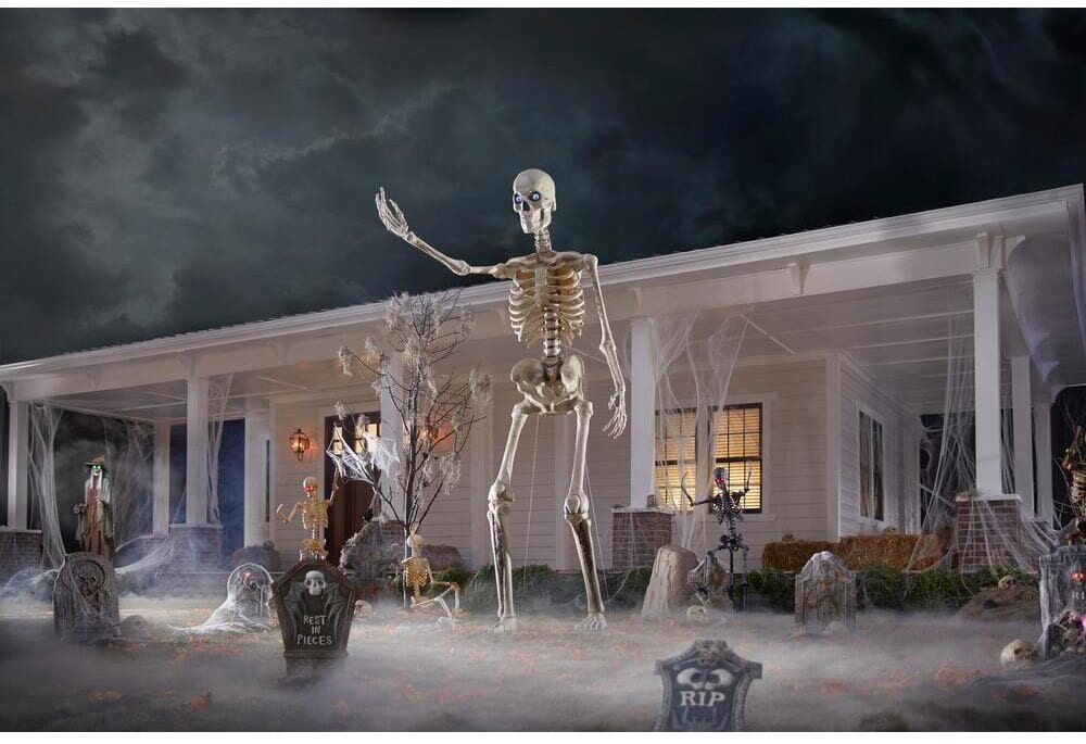Home Depot Is Selling A 12-Foot Skeleton With Animated Eyes For Your Yard