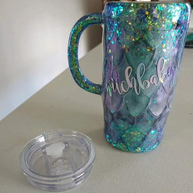 You Can Get A Mermaid Scale Glitter Tumbler For The Person Who