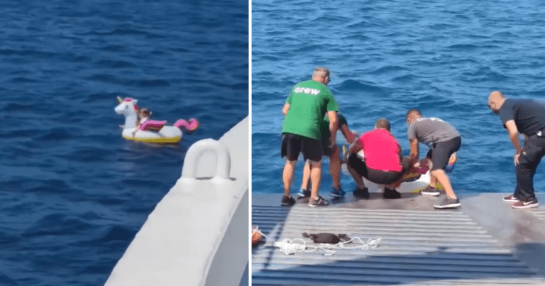 This Little Girl Was Rescued After She Was Found Floating On An Inflatable Unicorn Off The Coast Of Greece
