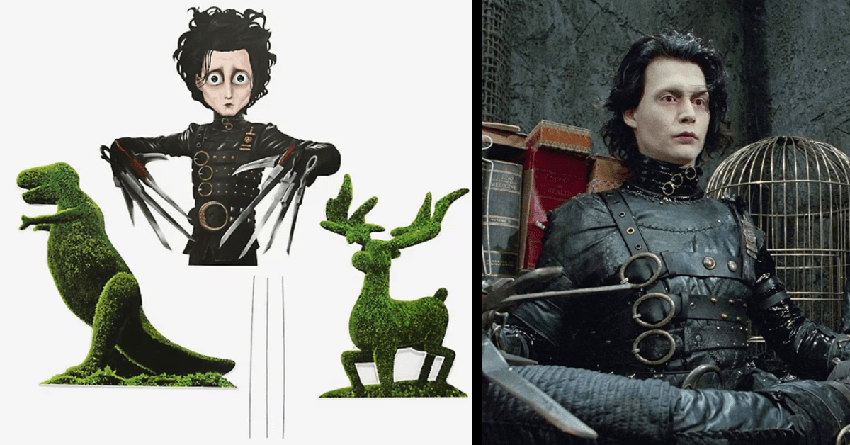 These Edward Scissorhands Topiary Lawn Decorations Are Absolutely Perfect For Halloween