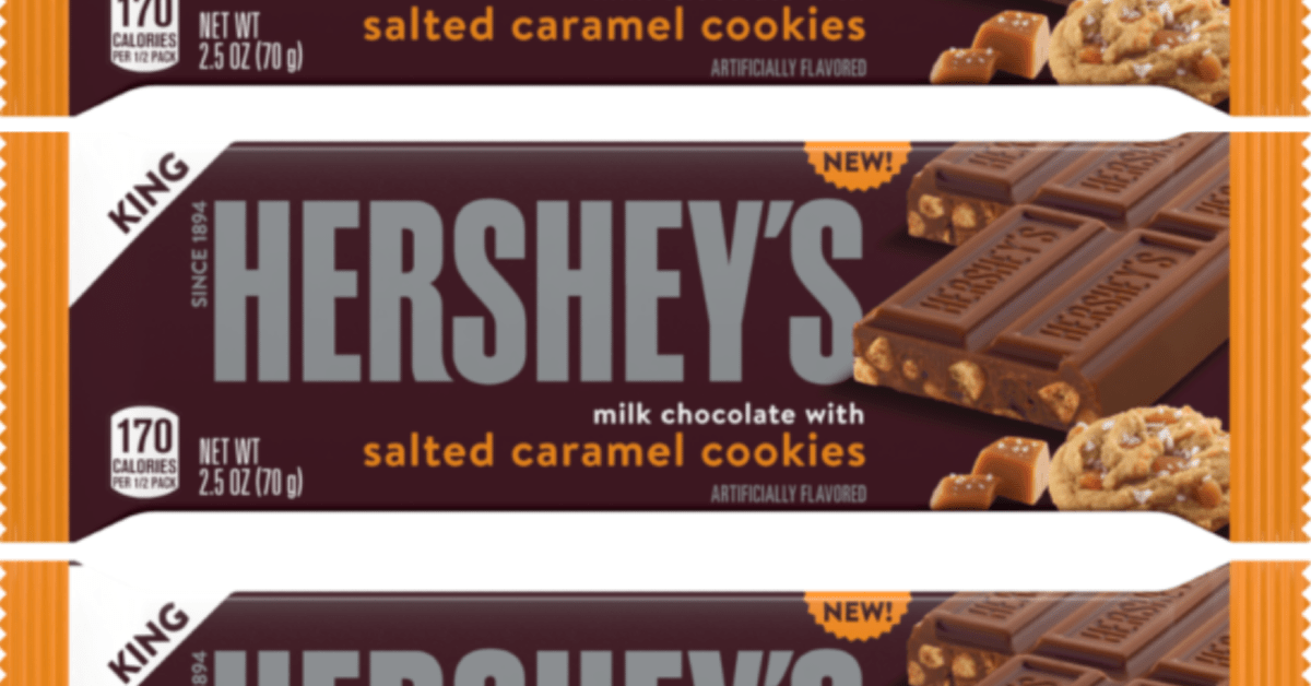 Hershey’s New Milk Chocolate Candy Bar Has Salted Caramel Cookie Pieces And It’s My New Favorite