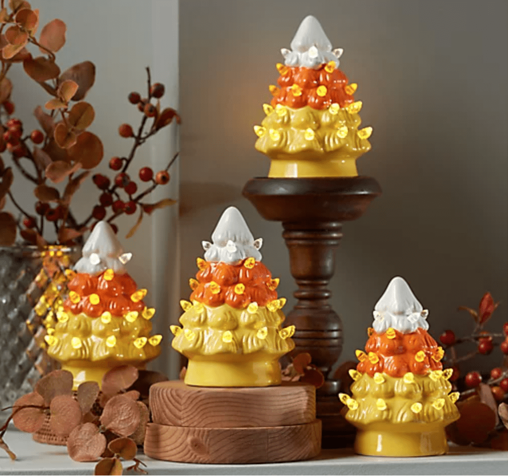 You Can Get A Set Of Mini Candy Corn Trees That Light Up Just In Time For Fall