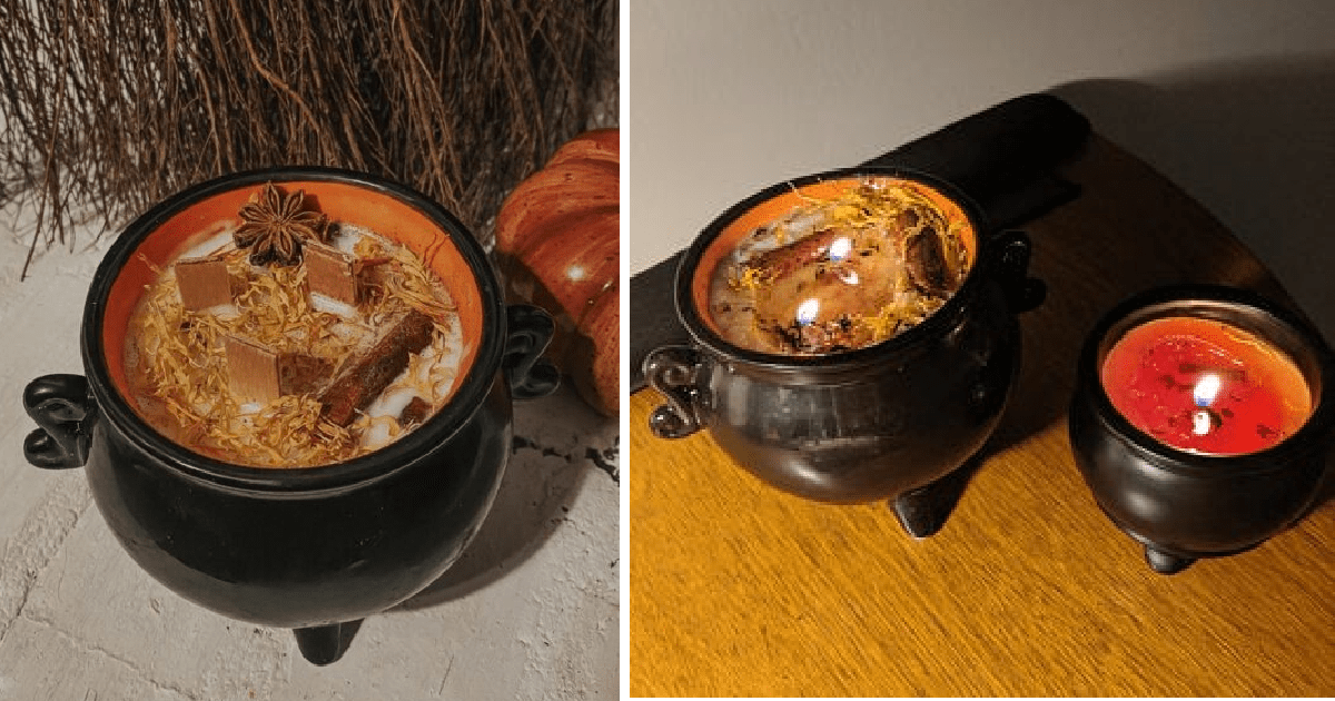 You Can Get A Pumpkin Spice Wood Wick Candle In A Tiny Cauldron And It Is Everything