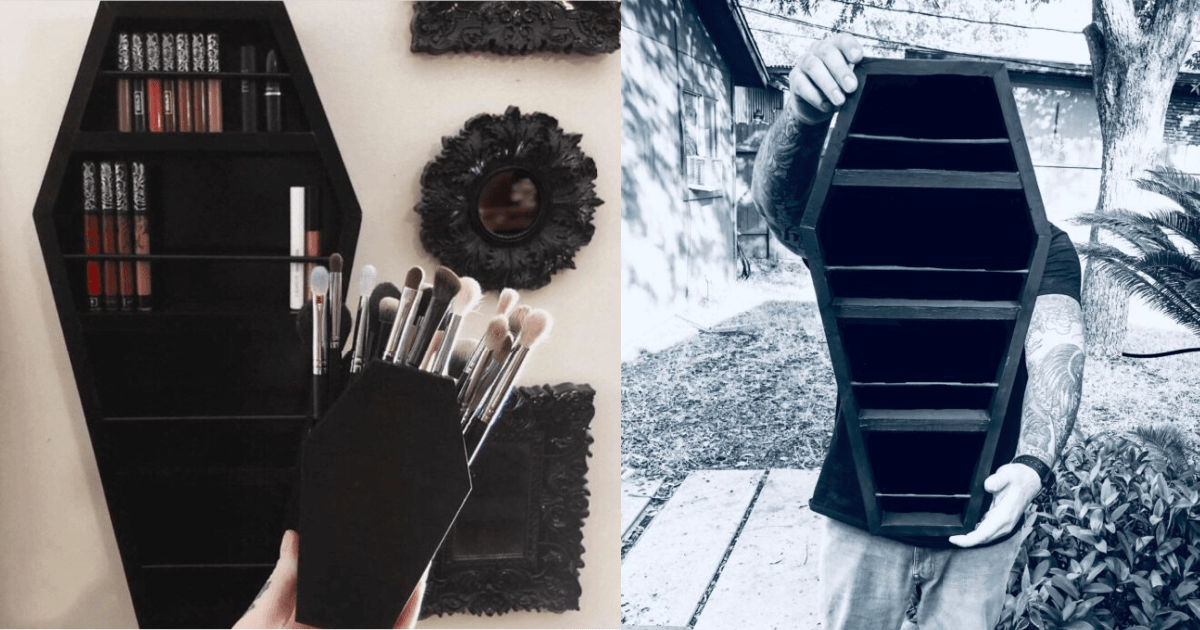 This Coffin Shelf Is A Creepy Cool Way To Store Your Makeup and I Need It
