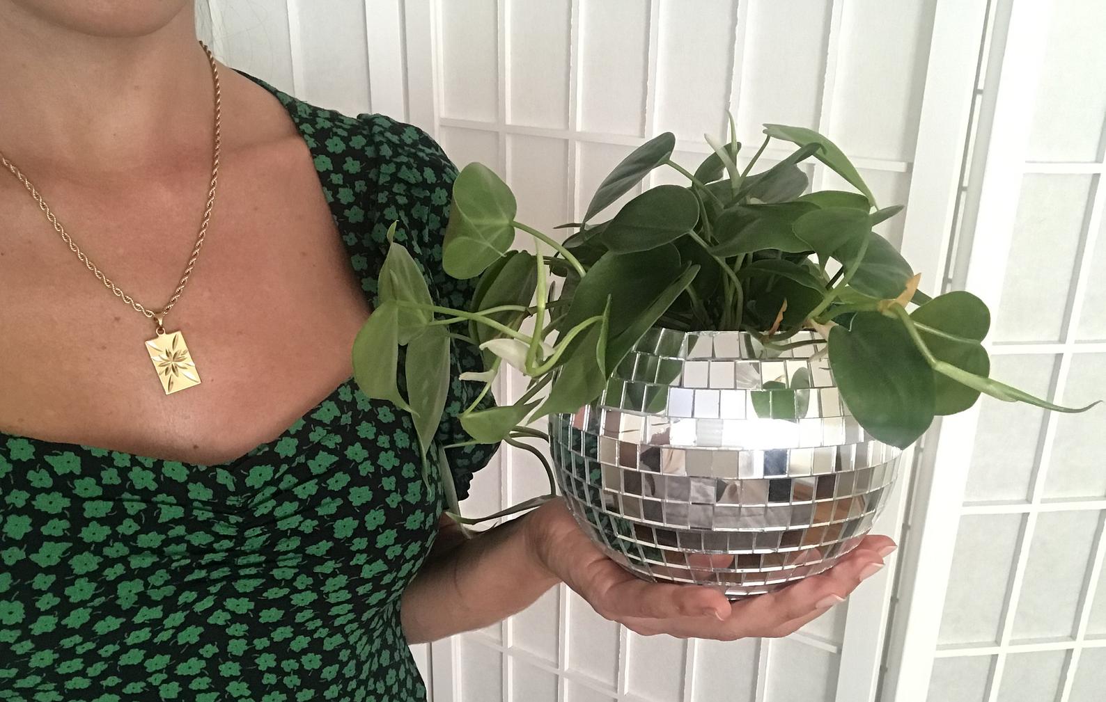 You Can Get A Shiny Disco Ball Planter That Will Give Your Home That 70s Vibe