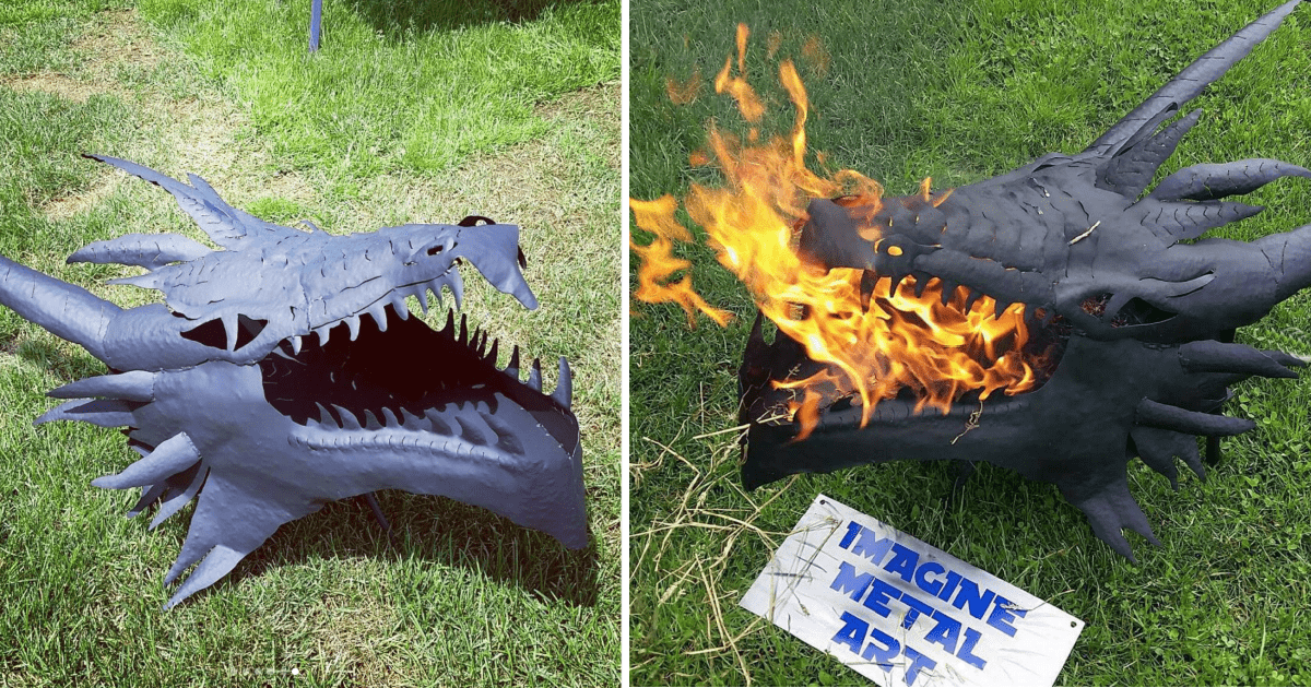 You Can Get A Dragon Fire Pit That Looks Like It's Breathing Fire