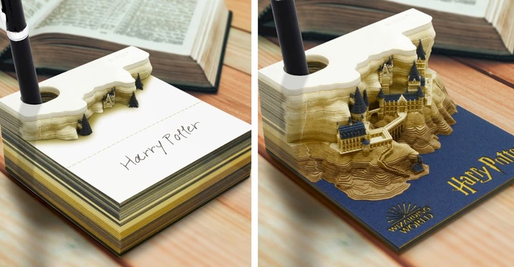 This Harry Potter Memo Pad Reveals The Hogwarts Castle As You Tear Away Notes