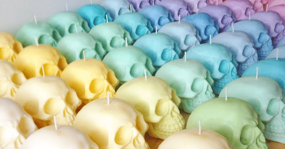 I Am Obsessed With These Giant Pastel Skull Candles And I Want One In Every Color