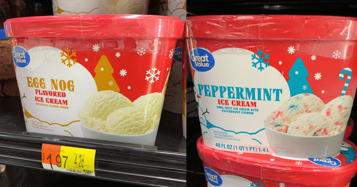 Walmart Is Selling Eggnog And Peppermint Ice Cream So Bring On The Holidays