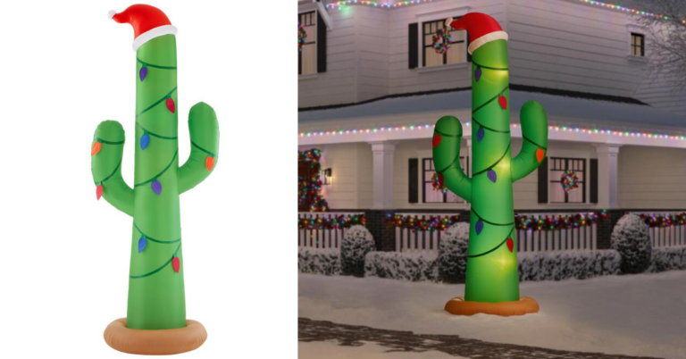 Home Depot Is Selling A 12-Foot Christmas Cactus Inflatable You Can Put In Your Yard For The Holidays