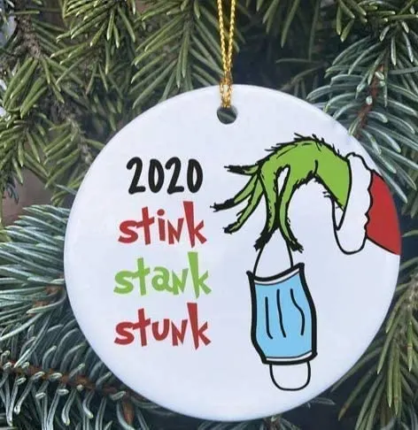 2020 Christmas Ornaments Grinch Stole Masks Christmas Tree Pendants Random Color