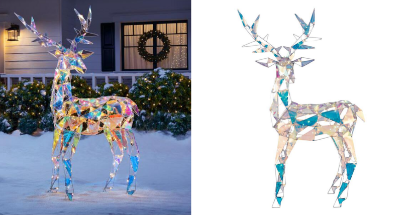 Home Depot Is Selling A 6-Foot Iridescent Reindeer You Can Put In Your Yard For The Holidays