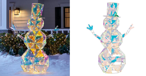 Home Depot Is Selling A 5-Foot Iridescent Snowman You Can Put In Your Yard For The Holidays