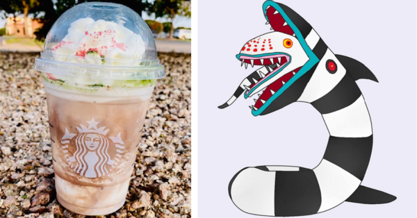 It’s Showtime! You Can Now Get A Beetlejuice Sandworm Frappuccino From Starbucks