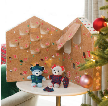Christmas 7"Tall x 7-1/2" Wide Hardboard Build-A-Bear Holiday Countdown 