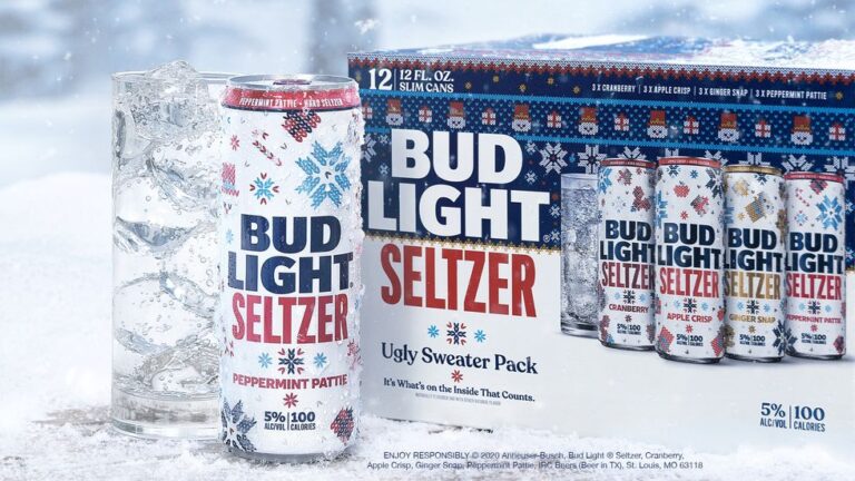 Bud Light Released An Ugly Sweater Pack Of Holiday Seltzers Including A Peppermint Pattie Flavor