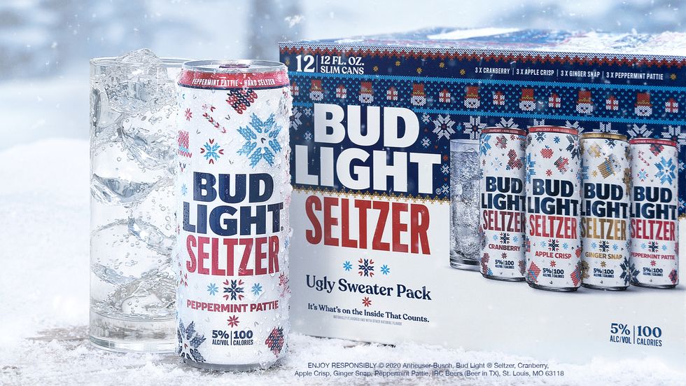 Bud Light Released An Ugly Sweater Pack Of Holiday Seltzers Including A Peppermint Pattie Flavor