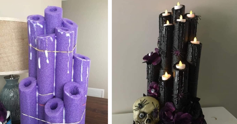 You Can Use Pool Noodles To Create Spooky Halloween Candles