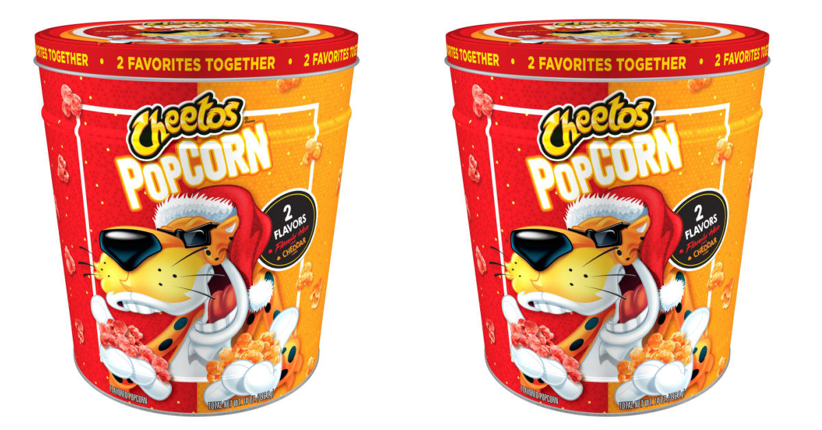 The New Cheetos Holiday Popcorn Tin Is Filled With Two Flavors For The Perfect Holiday Gift