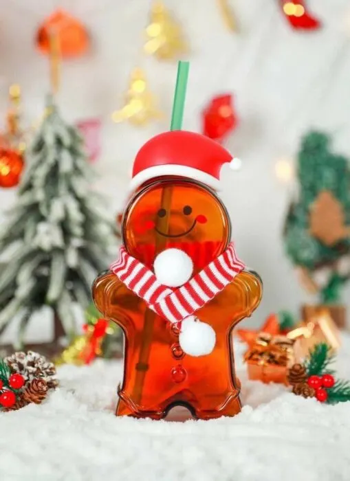 Starbucks Has a Gingerbread Man Shaped Glass Tumbler and It Is So Festive