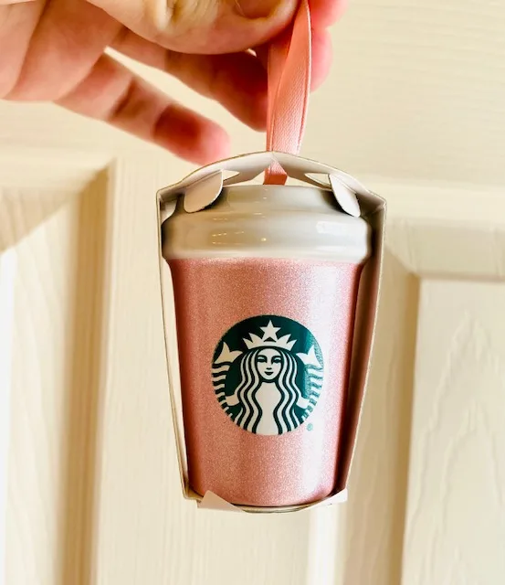 Starbucks Has A Pink Glitter Christmas Ornament That Has Me Feeling Giddy  Inside