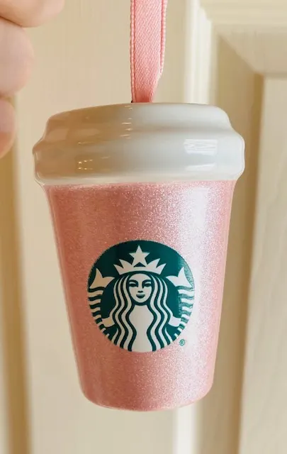 Starbucks 2021 Winter Holiday Pink Ceramic Ornament