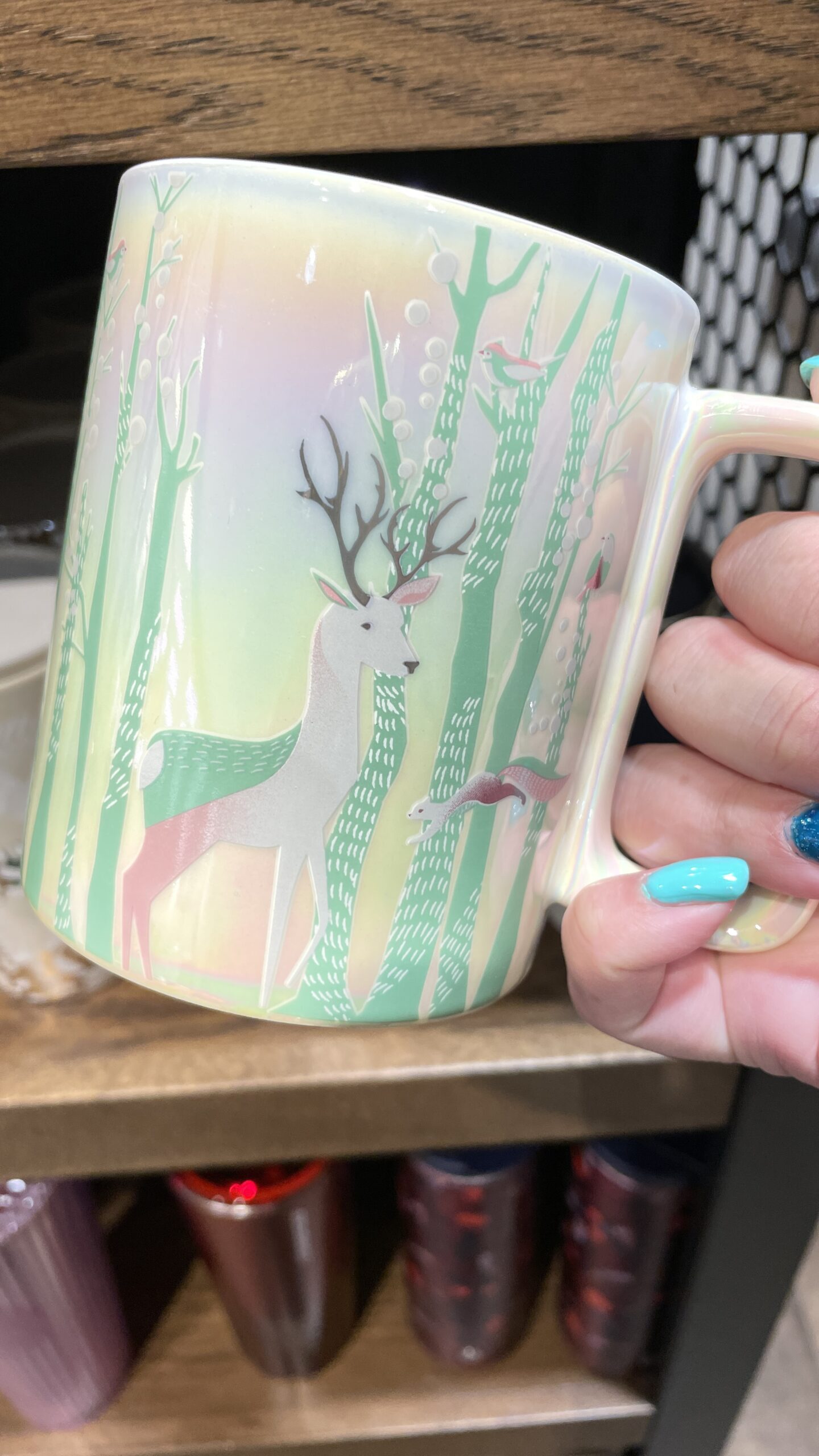 Starbucks Released An Iridescent Christmas Woodlands Mug For The