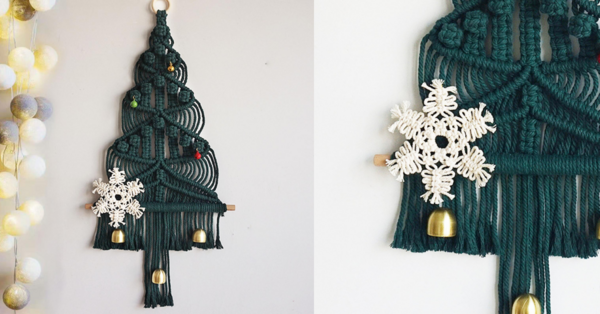 This Boho Macrame Christmas Tree Wall Hanging Brings Back All Of The Nostalgia