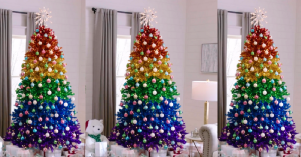 Home Depot Is Selling A Rainbow Christmas Tree For A Colorful Holiday Season
