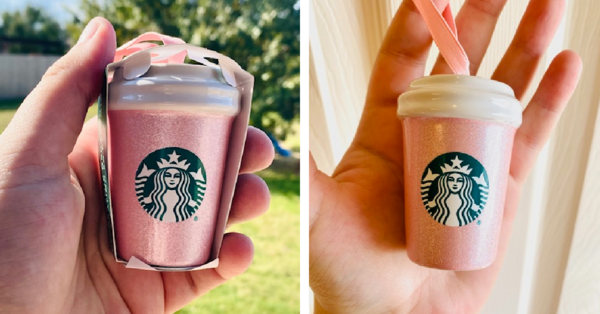Starbucks Has A Pink Glitter Christmas Ornament That Has Me Feeling Giddy Inside