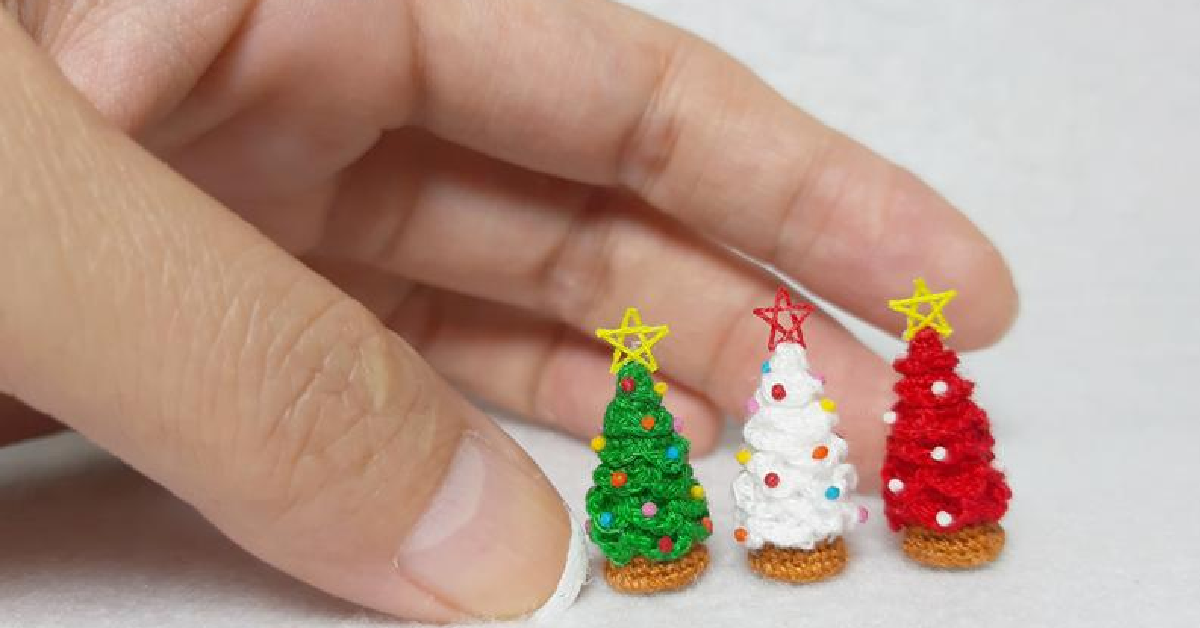 You Can Get The Tiniest Crocheted Christmas Trees And I Need Them In My Life