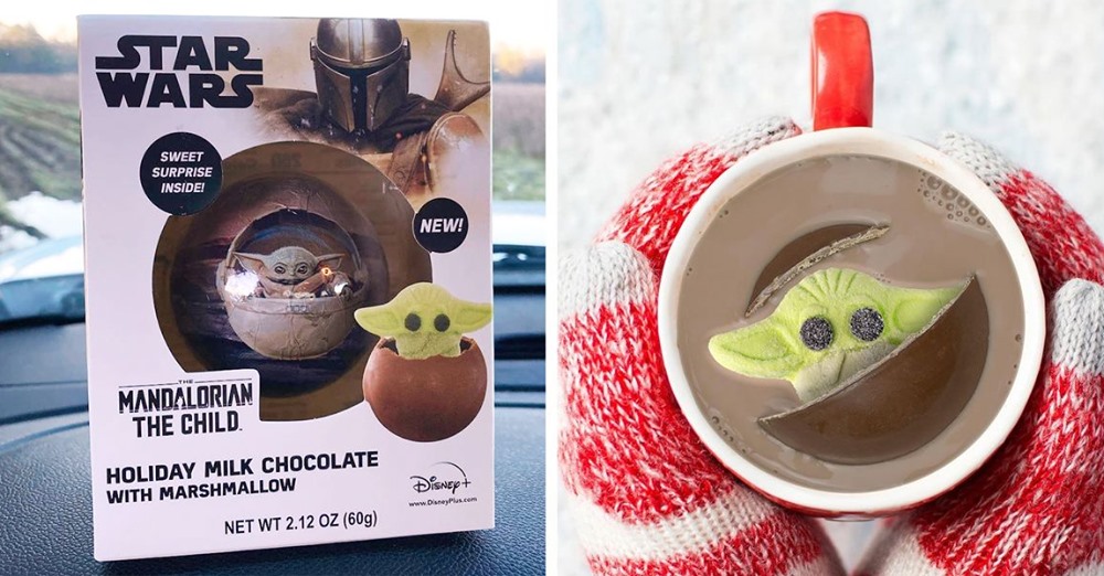 You Can Get A Hot Cocoa Bomb That Has A Baby Yoda Marshmallow Pop Out As It Melts