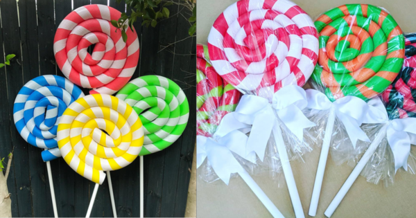 You Can Make Giant Christmas Lollipops From Pool Noodles To Decorate Your Yard For The Holidays